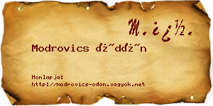 Modrovics Ödön névjegykártya
